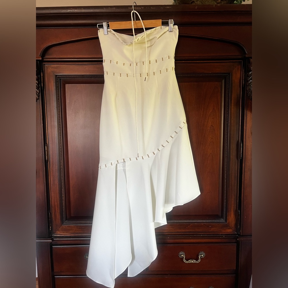 Elegant White Asymmetrical Dress